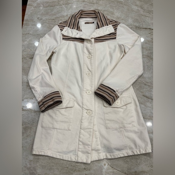 Prana Rowen Jacket – Ivory‎ & Brown | Women’s Size Large (Fits Like Medium) - Picture 6 of 15